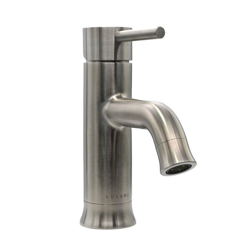 Lulani Aruba Single Hole Bathroom Faucet with Drain Assembly, Brushed Stainless