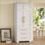 Armoire de rangement classique avec 4 portes et 3 tiroirs-1192391415