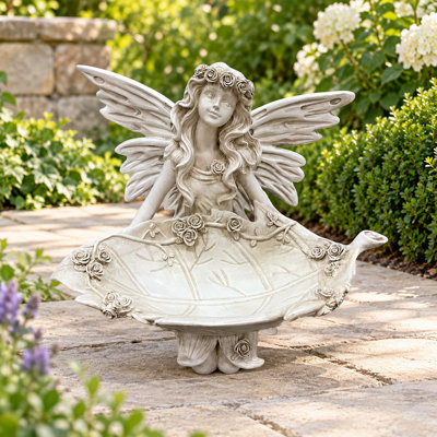 Fairy Garden Statue with Leaf Tray