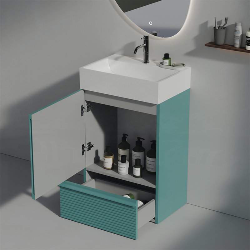 Meuble-lavabo de 20 po avec lavabo, Turquoise