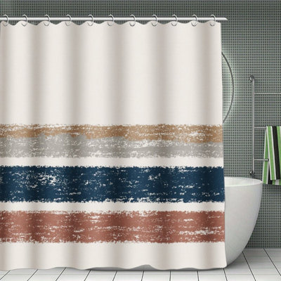 Rideaux de douche à rayures vieillies, 71 po x 71 po