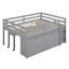 Lit mezzanine avec bureau d'écriture rétractable et 4 tiroirs, lit mezzanine en bois avec bureau portatif latéral et tablettes-118007858-118007856