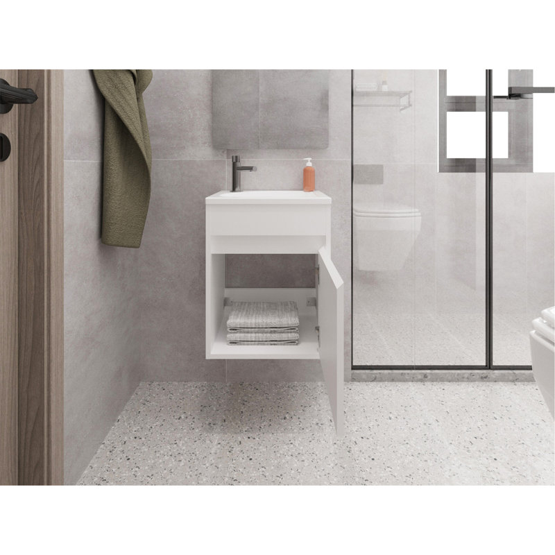 Lavabo pour salle de bain Sutcliffe, blanc, White
