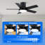Ventilateur de plafond encastré noir mat de 42 po avec lumière DEL, télécommande et 5 pales deux tons Cryise-249509642-249509641-249509647