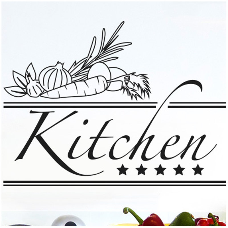 Food & Beverage Non-Wall Damaging Wall Decal, Medium, Black