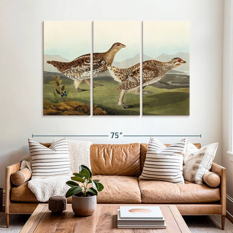 Brampt Sharp Tailed Grouse, 42" H x 65" W