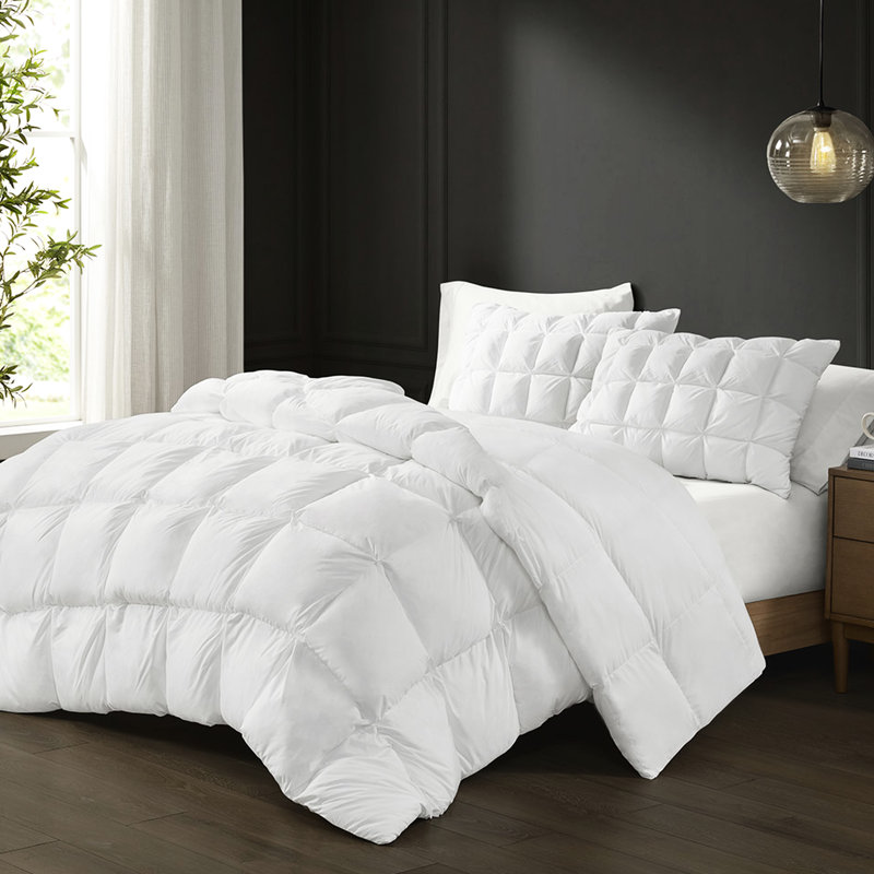 Édredon en duvet synthétique double / grand, bourre en microfibre haute densité à 100%, surpiqûres 3D pour une allure de nuage, conception de point de chute, mois froids de bourre lourde, boucles d'angle, assorti