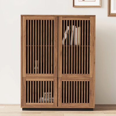 34.84" Decorative Storage Cabinet With Adjustable Shelves for Living Room