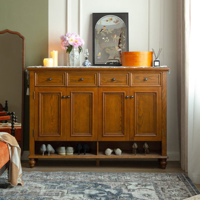 Banc de rangement pour chaussures en bois brun