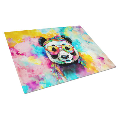 Hippie Animal Panda Glass Cutting Board