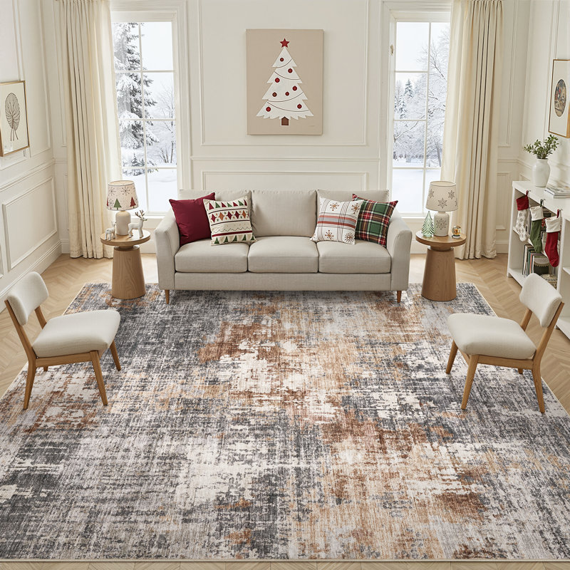  Dagmar Area Rug Living Room Rugs Washable Large Soft Indoor Neutral Modern Abstract Low Pile Rug Carpet for Bedroom Dining Room Farmhouse Home Office