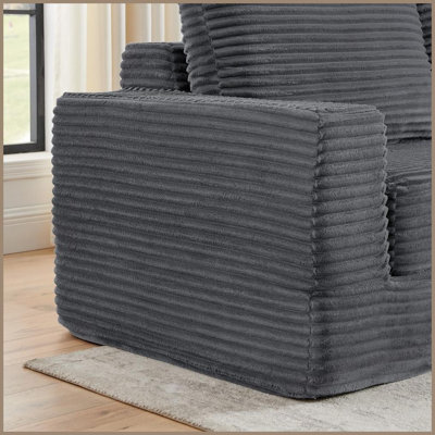 Canapé modulaire moderne en L en velours côtelé de style moderne minimaliste - l 111 po x P 61 po x H 28,5 po