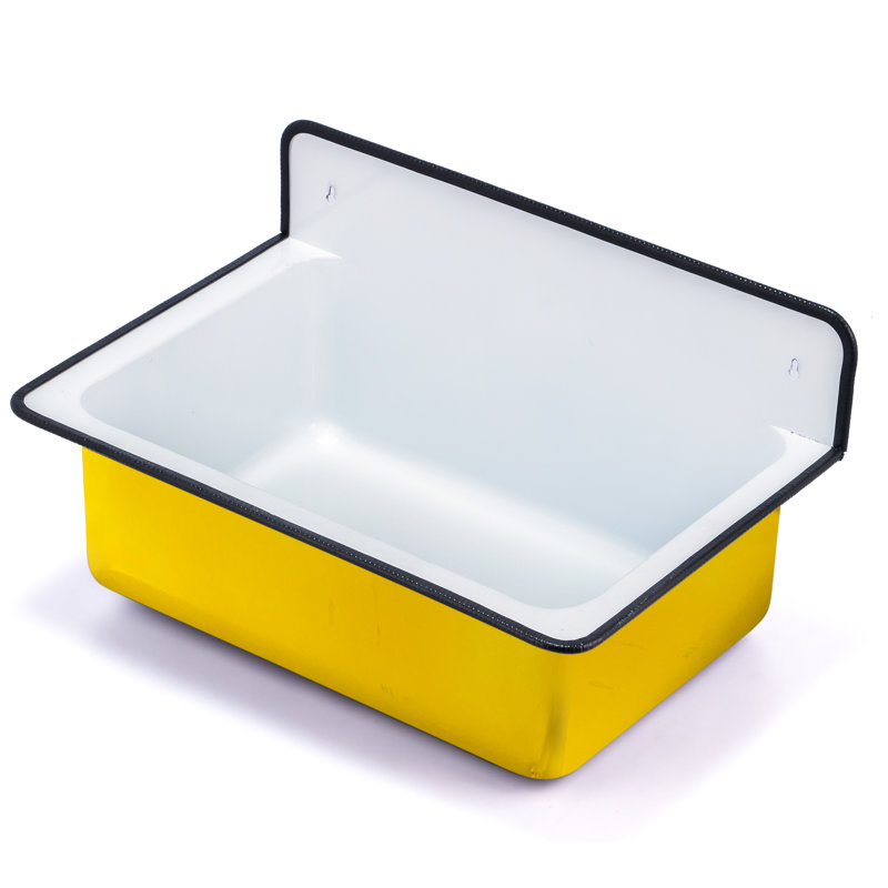 Anchor 19.5'' L x 13'' W Wall Mount Sink, Yellow/White