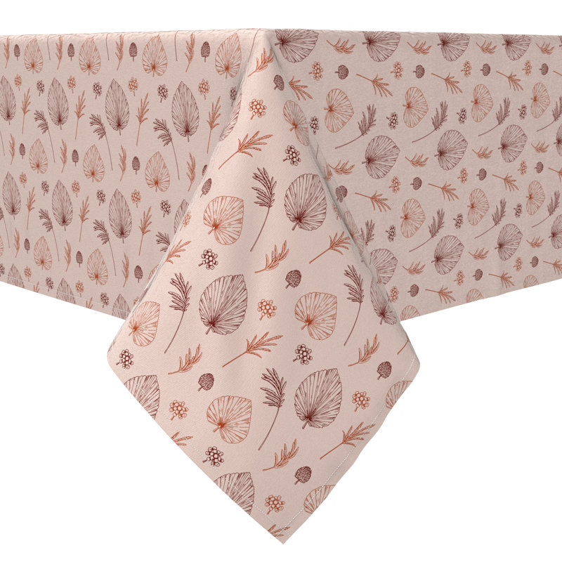 Rectangular Floral Cotton Twill Tablecloth