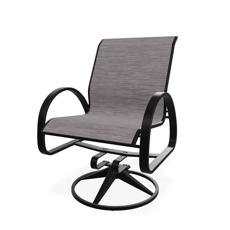 Chaise berçante pivotante Aruba II, Noir, Fossile