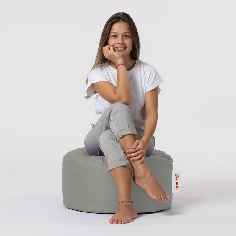 Pouf de jardin élégant, couleur fumée, 21,7 po de diamètre x 11,8 po de hauteur | Tissu 100% polyester imperméable, système de fermeture à glissière caché | Capacité de poids maximale: 440 lb | Idéal pour les espaces extérieurs modernes et le divertissement