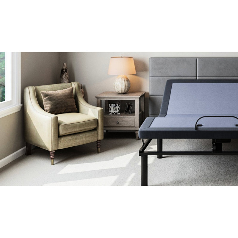 Base de lit simple ajustable, commande de la tête et du pied, 31 pieds, capacité de 850 lb, base bleue avec option de positionnement, acier