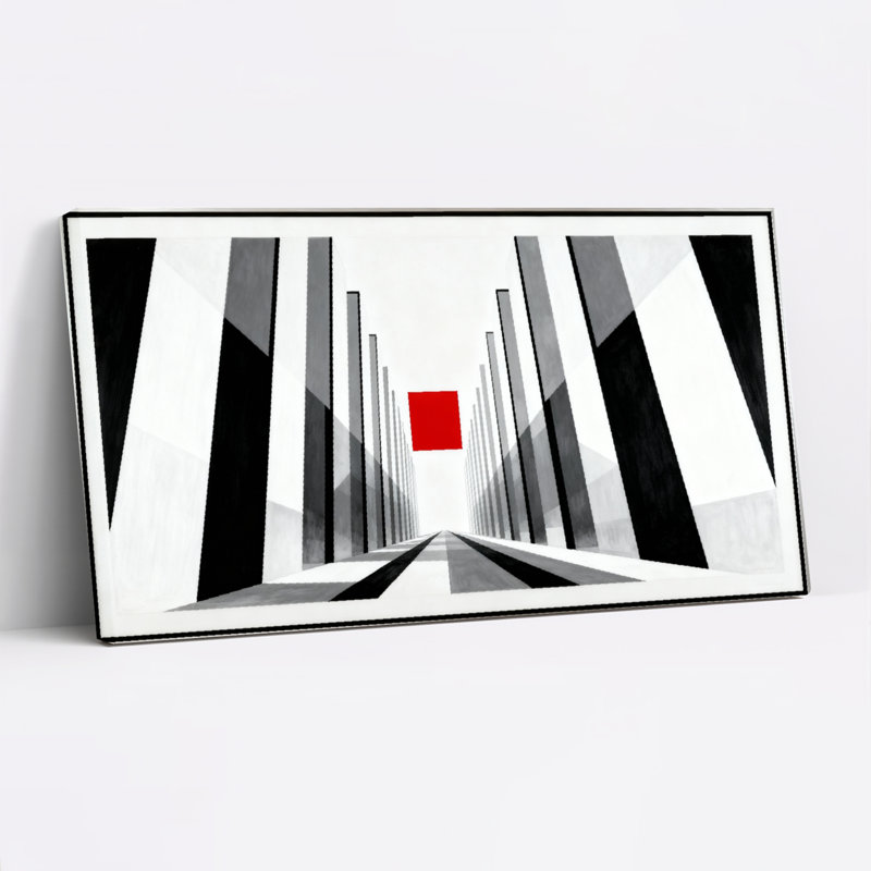 «Geometric Abstract», ensemble de 1 reproduction d'art sur toile tendue, H 12 po x l 36 po