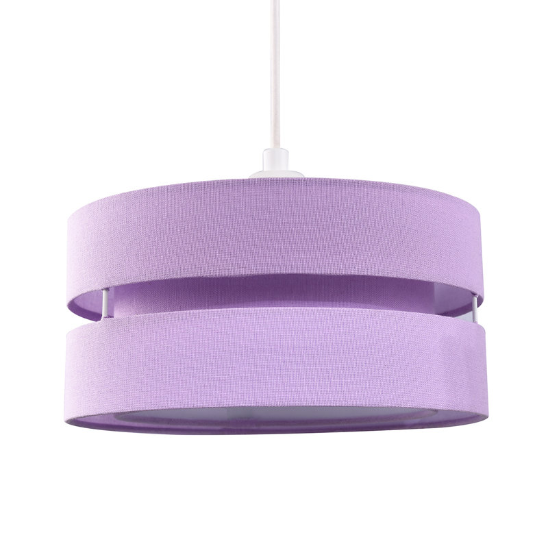 Contemporary Quality Linen Fabric Triple Tier Ceiling Pendant Light Shade, Lilac, 13cm H x 26cm W x 26cm D