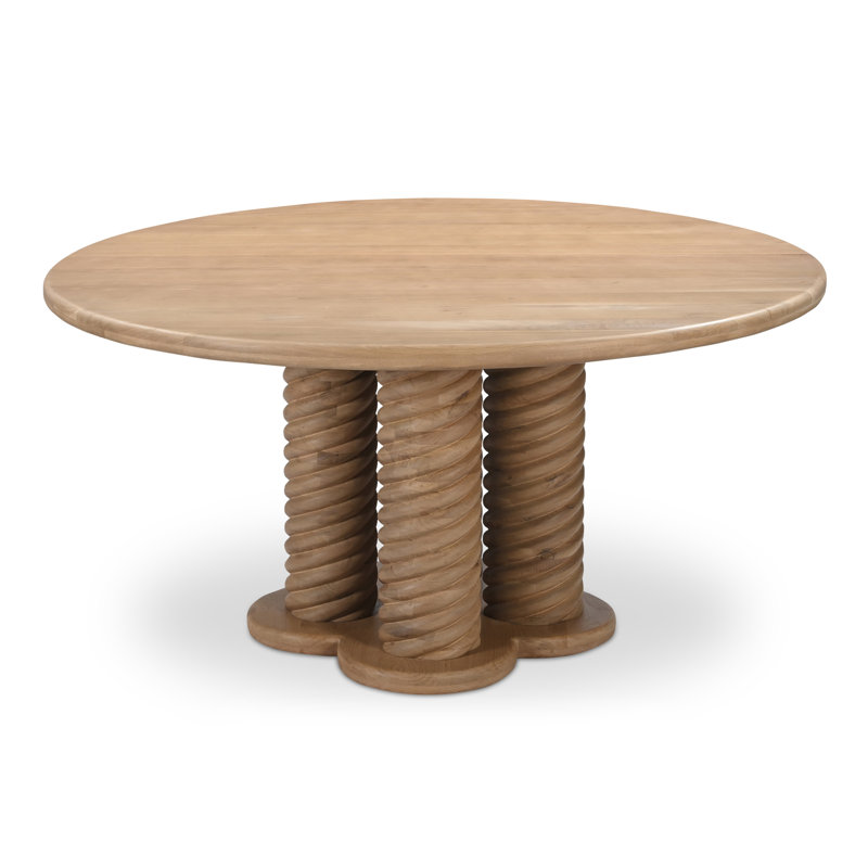 Treccia Round Solid Oak Dining Table