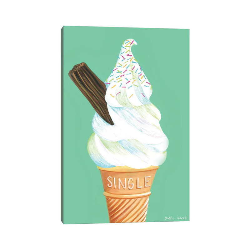 Ice Cream On Mint by Kirstin Wood - Wrapped Canvas Print, 20.32 cm H x 30.48 cm W
