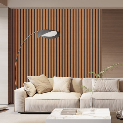  2 panneaux muraux à lattes acoustique PCS x L 106 po x l 20,5 po, aspect éco-bois pour mur / plafond de maison / bureau