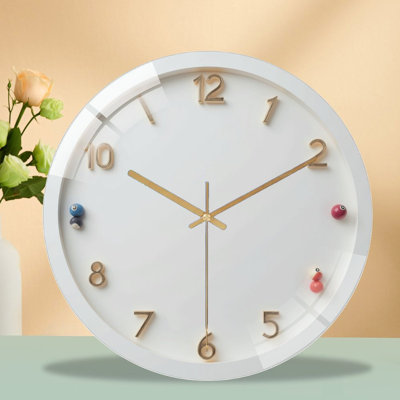 Modern Minimalist Wall Clock with Unique Design Art - 12'' Modern Glass Wall Clock