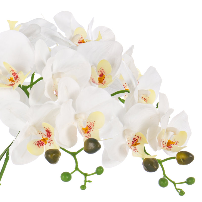 Vanity Art 23.62 in. H Artificial Orchid Arrangement in Gold-Plated Ceramics Vase