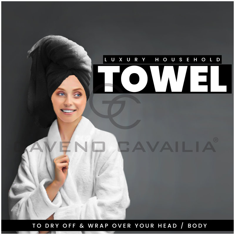 Midweight Bath Towel, Black, Bath Sheet - 4 Pack