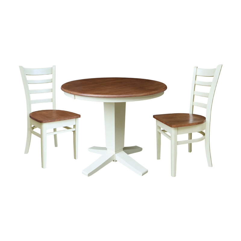 Ensemble de salle à manger extensible Pataconk, Noyer blanc / écorce, 3