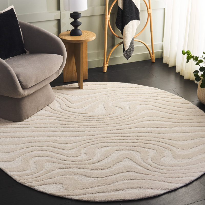 Jamel Hand Tufted Wool & Cotton Solid Color Rug, Round 6'