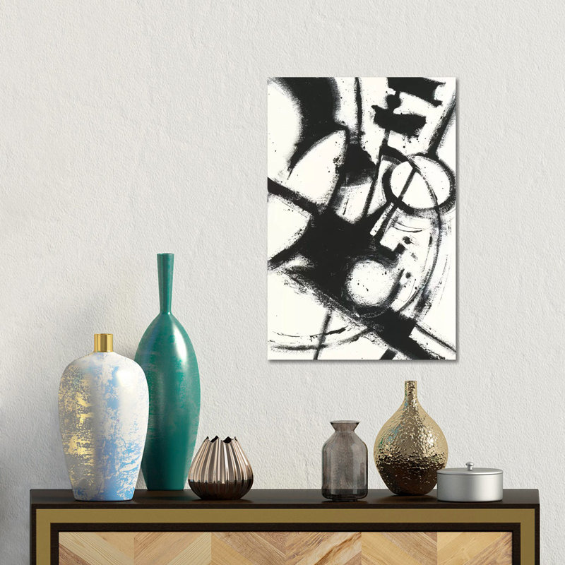 Expression Abstract II.A by Shirley Novak - Painting on Canvas, Wrapped Canvas, 20.32 cm H x 30.48 cm W