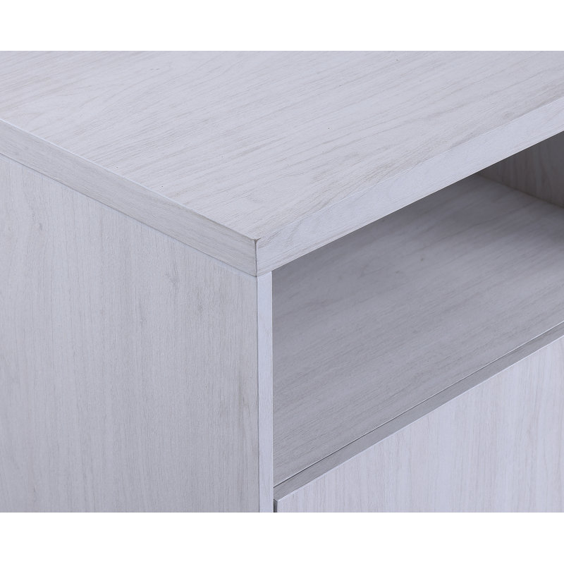 Meuble télé avec foyer, chaufferette, lumière DEL, armoires et tablettes pour accueillir de grands téléviseurs et fournir beaucoup de rangement