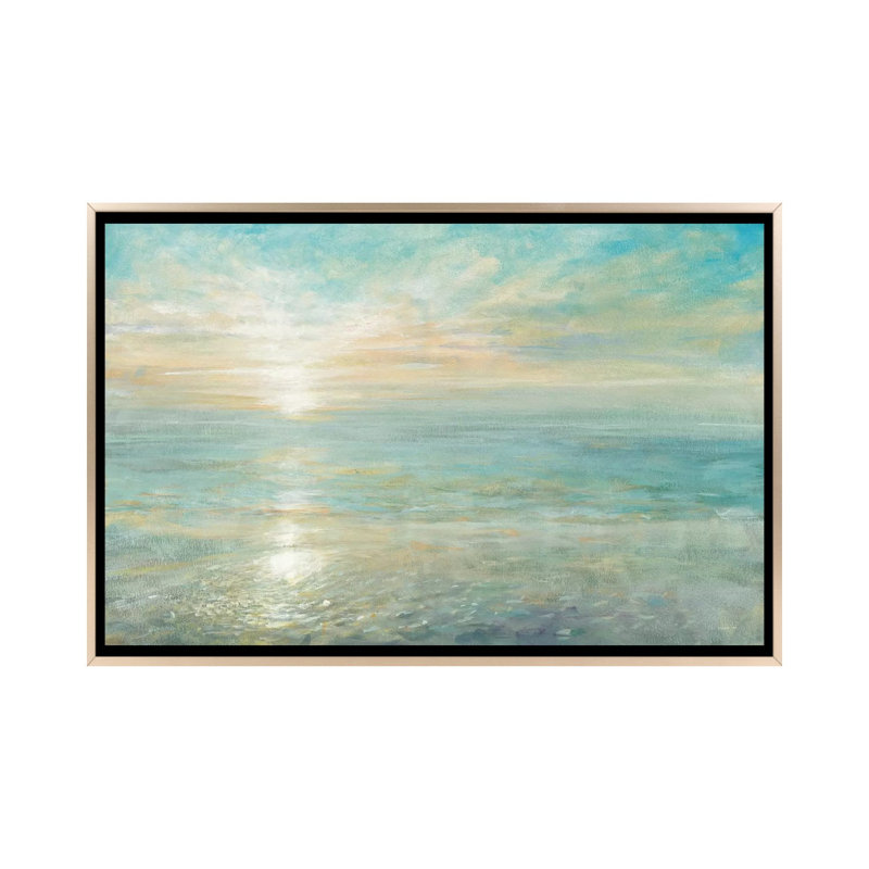 « Sunrise » par Danhui Nai - reproduction, H 40 po x l 60 po x P 1,5 po, Toile encadrée d'or, Pas de tapis