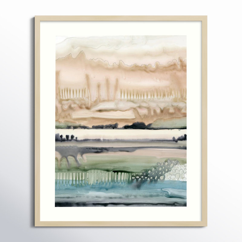 Mesa Horizon Strata II par Grace Popp - peinture encadrée, H 41 po x l 33 po, Brun