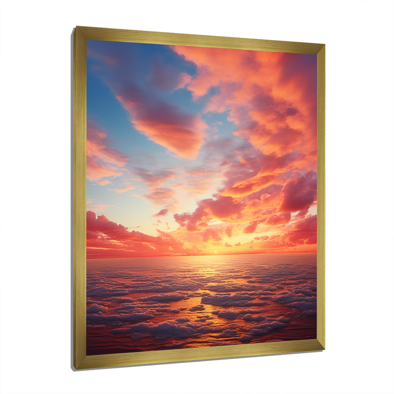 «Tillery Ocean Sunrise» sur toile, H 40 po x l 30 po x P 1,5 po, Encadrement doré