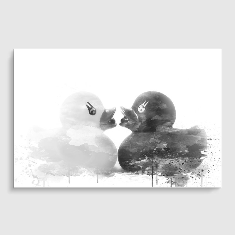 Rubber Ducks Opposites Attract - Frameless Print, 29.7cm H x 42cm W