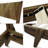 Gazelle Solid Wood Bed Frame with Artistic Patterned Headboard, King size bed frame, Walnut-43895571-43895574