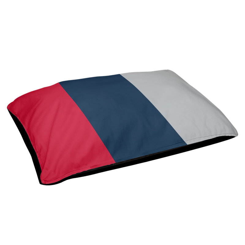 Lit à chat à rayures de football cincinnati, L 28 po x l 18 po, Milieu bleu / Côté argent