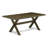 9 Piece Kitchen Table Set Includes a Rectangle Dining Table with X-Legs and 8 Brown Linen Fabric Parson Dining Room Chairs, Distressed Jacobean-342212459-342212458-342212461