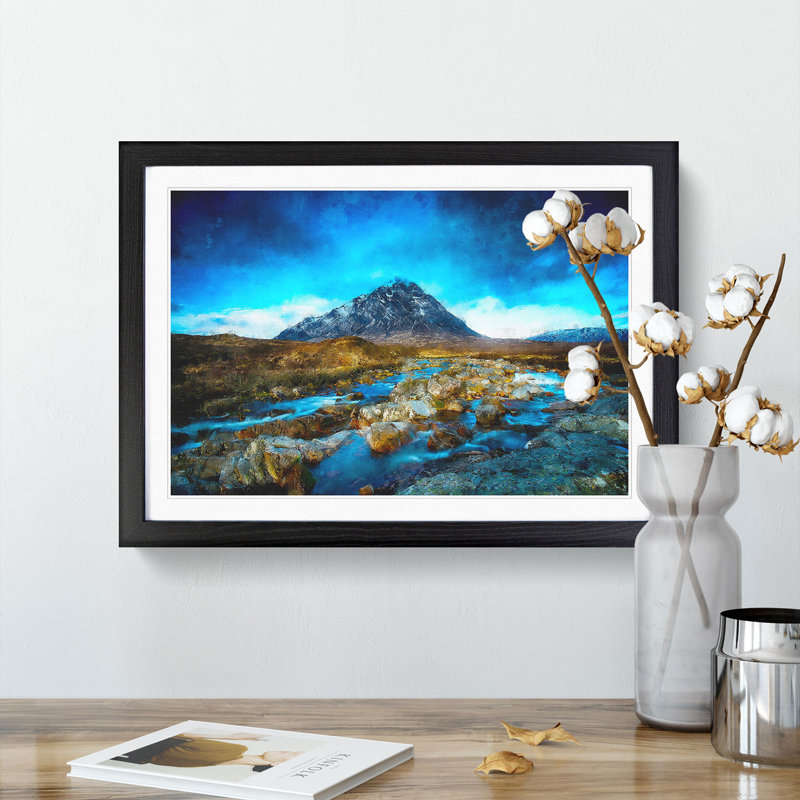 Glencoe in Scotland - Picture Frame Graphic Art Print, 45cm H x 63cm W x 2cm D, Black Framed