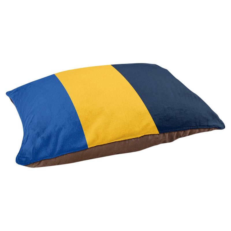 Oreiller rectangulaire New York, Petit (L 18 po x l 28 po), Bleu royal / or / bleu marine