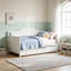 Lit de jour double en bois massif avec tiroir-lit à roulettes, canapé-lit simple multifonctionnel pour chambre ou salon, sommier non requis, blanc.-202355479