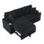 Velours côtelé de 80 pouces pliable avec couchette cachée, porte-gobelet, 2 coussins, noir, facile à placer dans le salon-335438894
