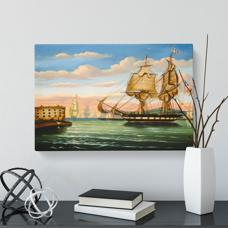 Bay Of New York At Sunset by Thomas Chambers - Wrapped Canvas, 35cm H x 50cm W x 3cm D