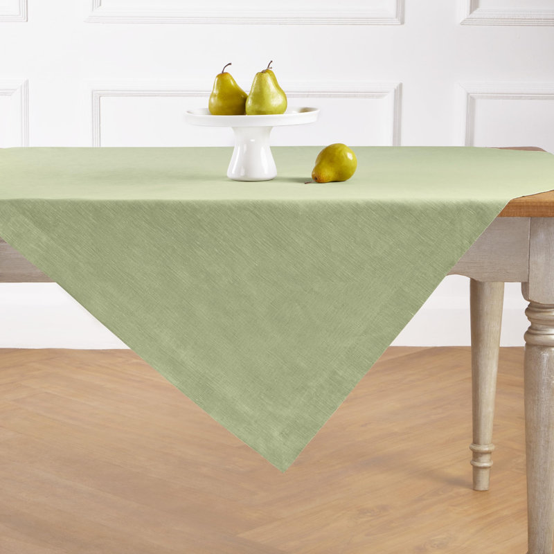 100% Pure Linen Table Throw - Athena, Chambray Olive