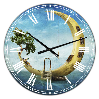 Horloge murale moderne Home Sweet Moon