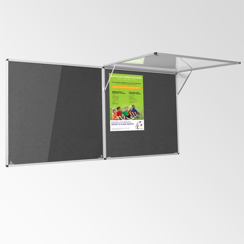 Corridor Wall Mounted Bulletin Board, Charcoal, 90cm H x 120cm W