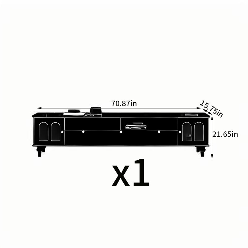 French minimalist style TV cabinet, 70.87"