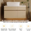 Meuble-lavabo 31,5 po avec lavabo vasque, plateau en bois massif, armoire de rangement murale en céramique